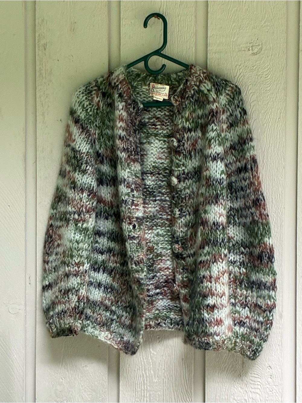 Vintage 80s Rosanna Italy Handmade Mohair Wool Cardigan M - Picture 2 of 16